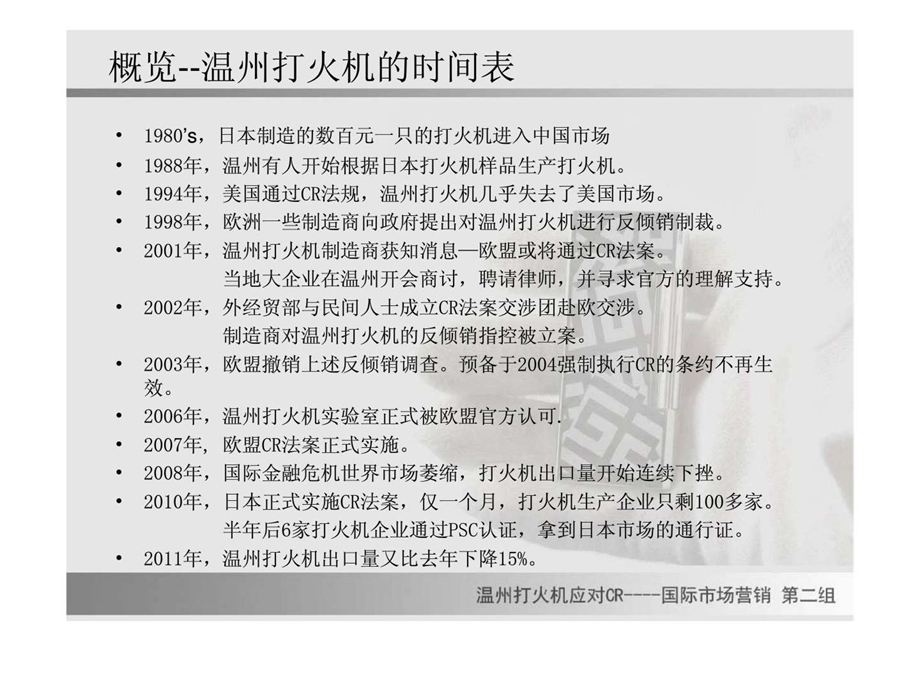 国际市场营销温州打火机应对cr.ppt_第3页