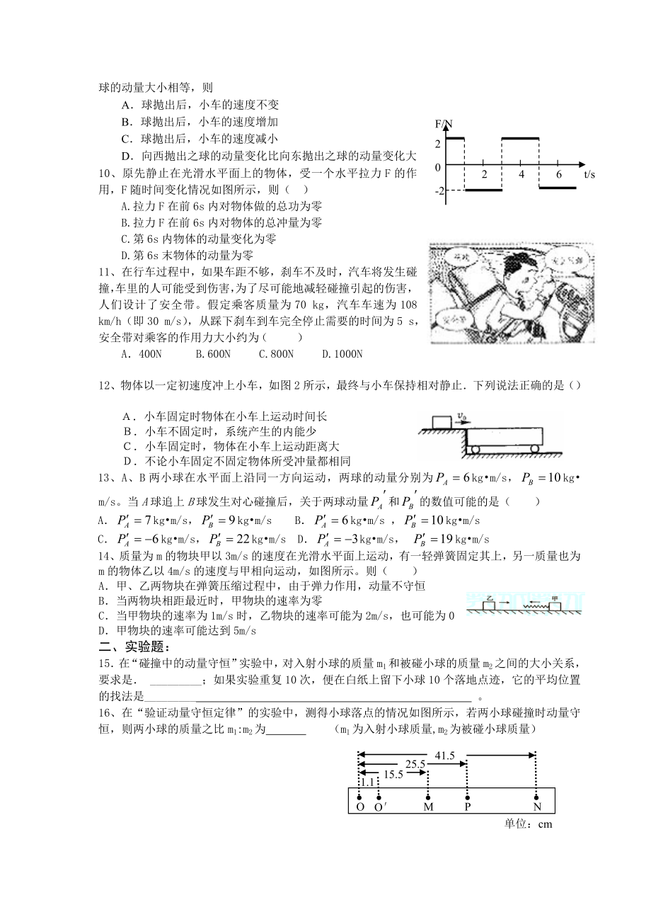 动量单元复习检测.doc_第2页