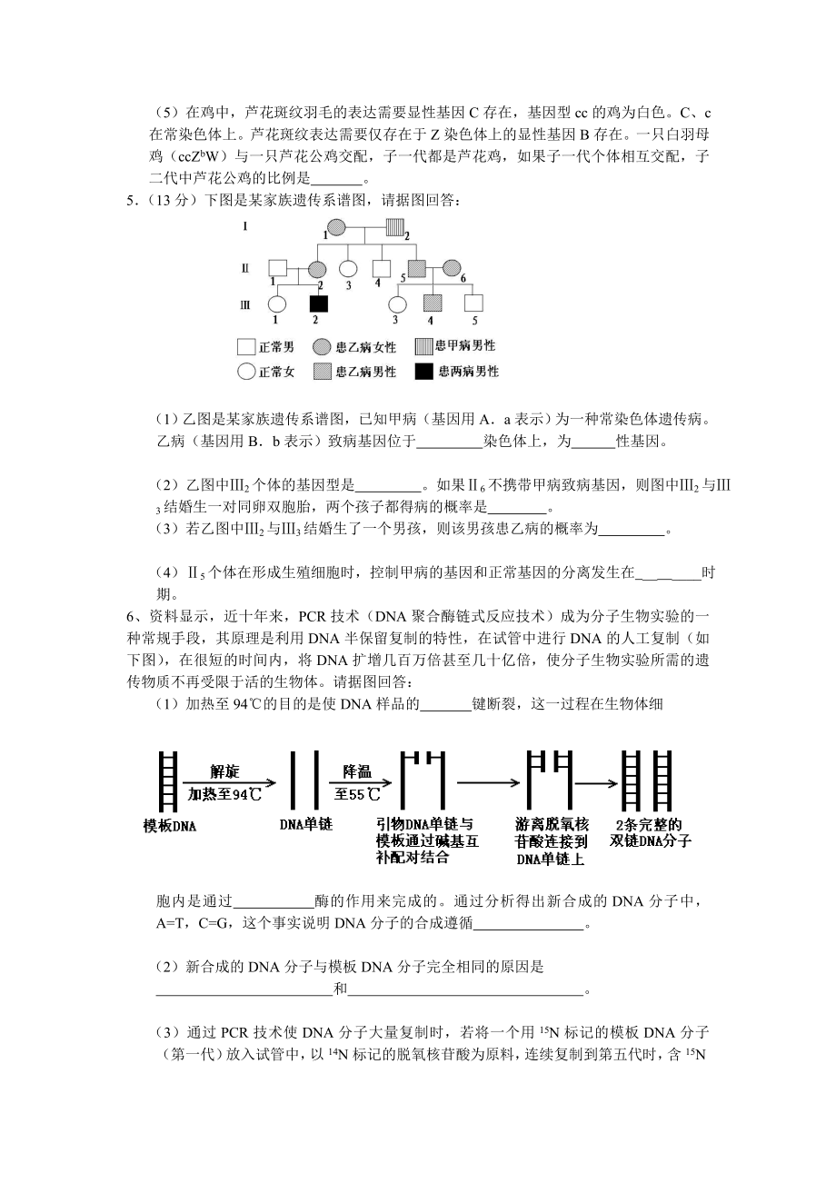 遗传与变异考前训练题.doc_第3页