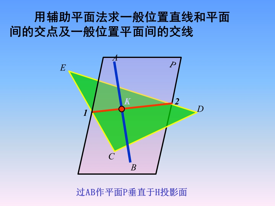 一般位置直线和平面求交线.ppt_第1页