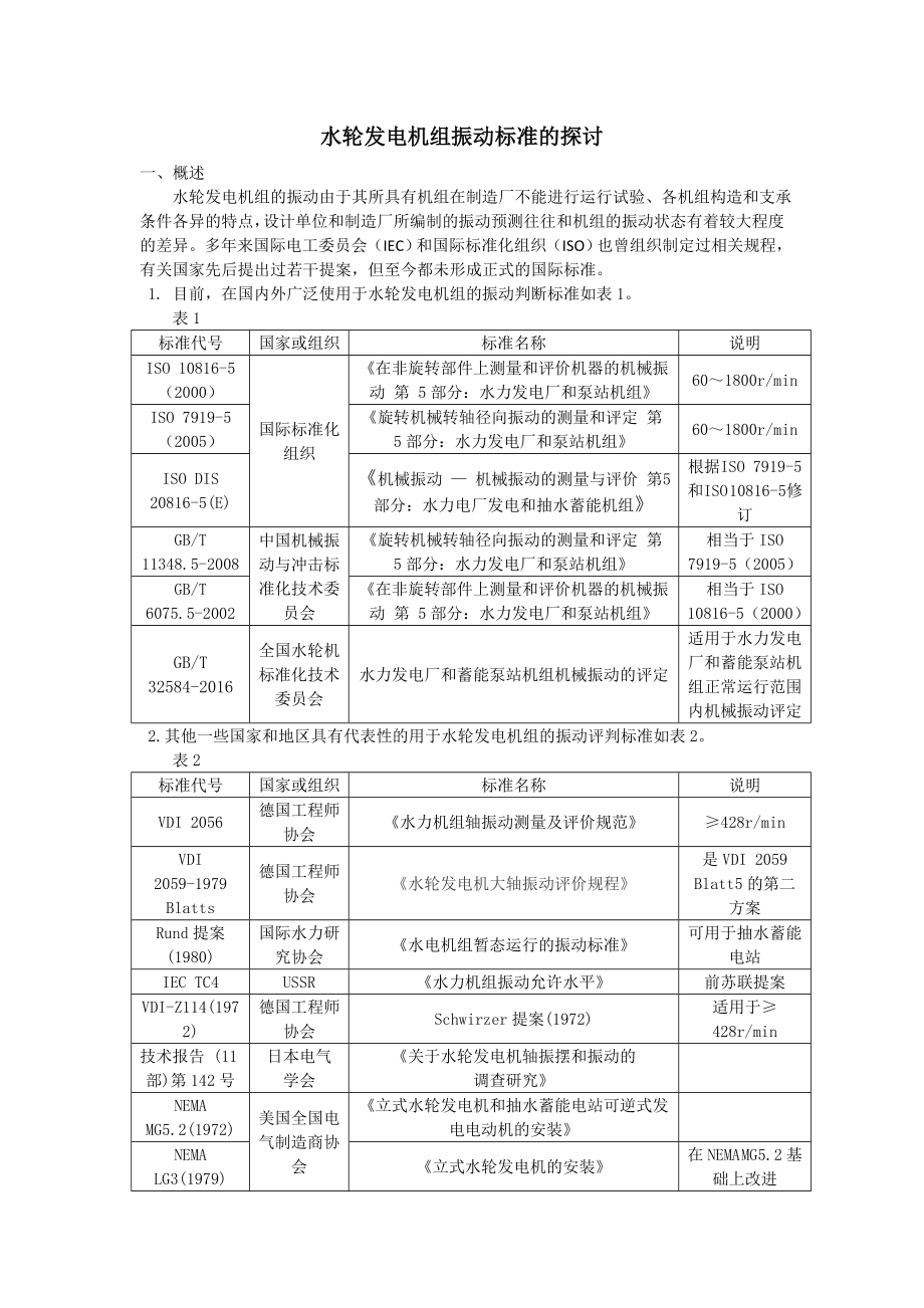 (完整版)水轮发电机组振动标准的探讨.doc_第1页