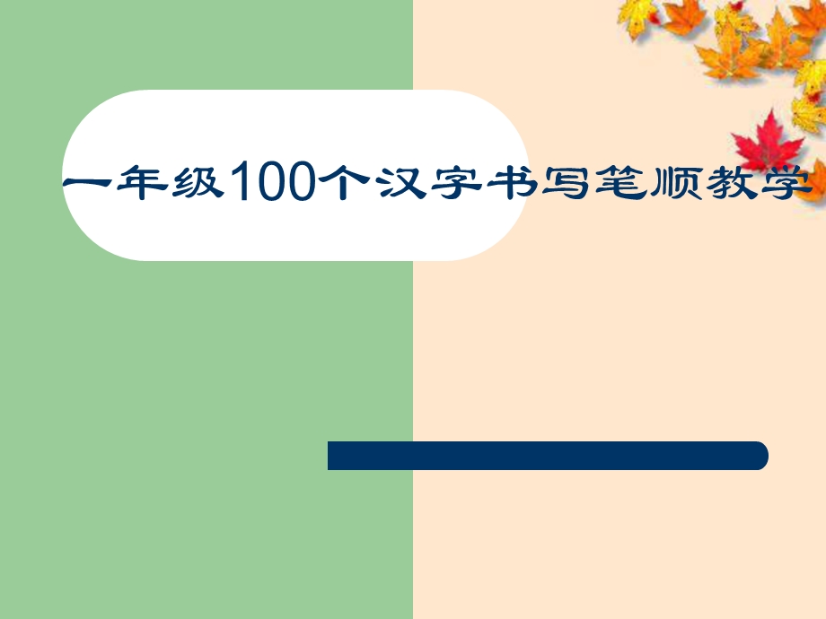 一年级100个汉字书写笔顺教学.ppt_第1页