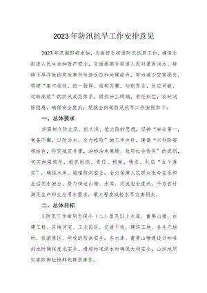 2023年防汛抗旱工作安排意见.docx