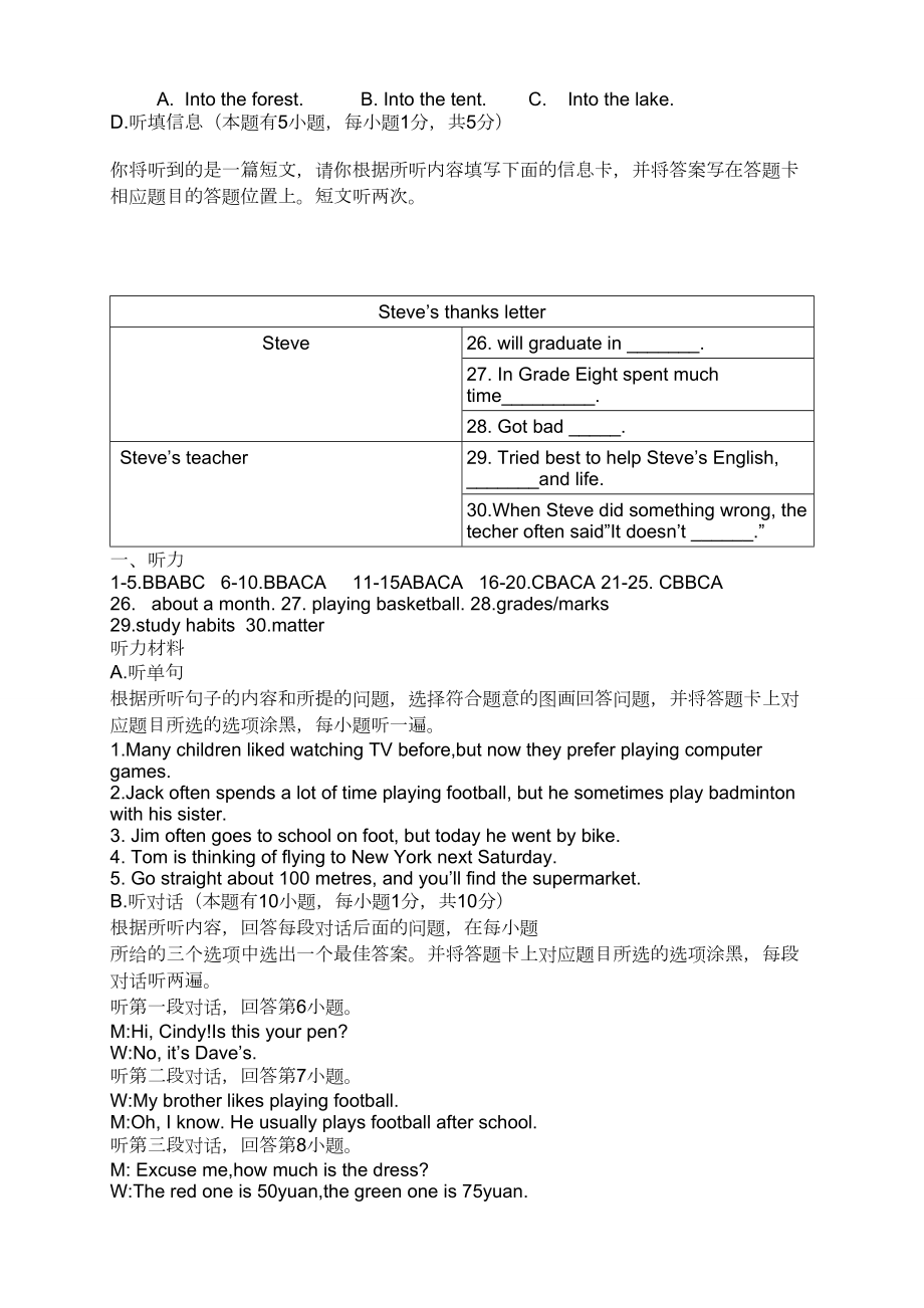 (完整版)2019广东省中考英语听力材料以及参考答案.doc_第3页