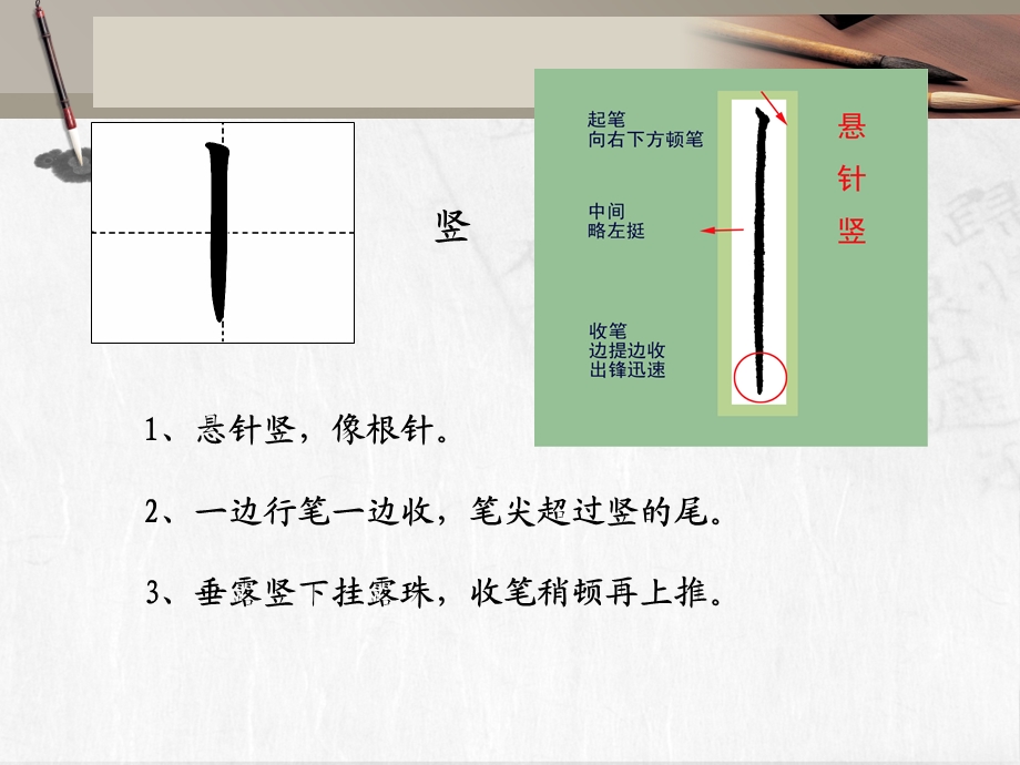 一年级写字课件三-悬针竖-垂露竖.ppt_第2页