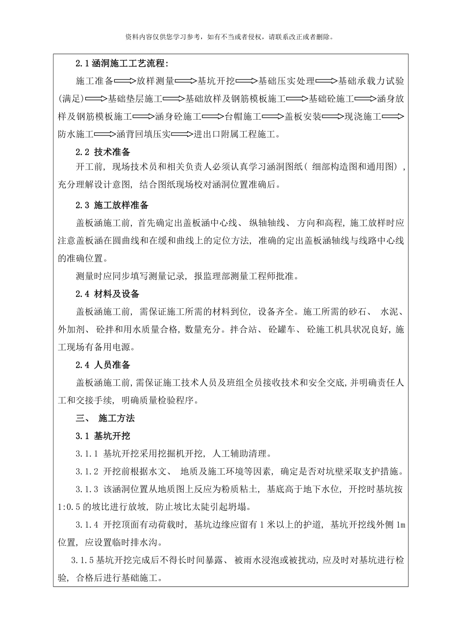 STJD店村互通式立交K钢筋砼盖板暗涵施工技术交底样本.doc_第2页