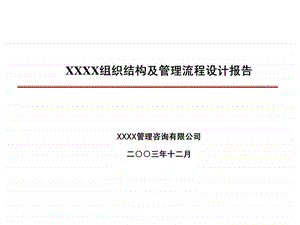 xxxx组织结构及管理流程设计报告.ppt