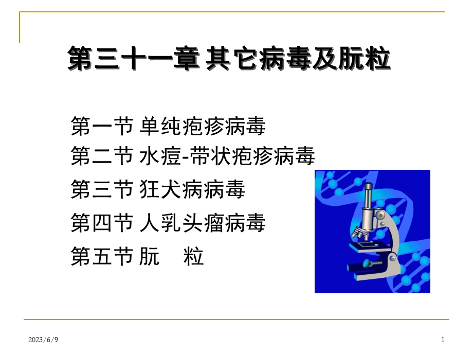 三十一章其它病毒及朊粒.ppt_第1页