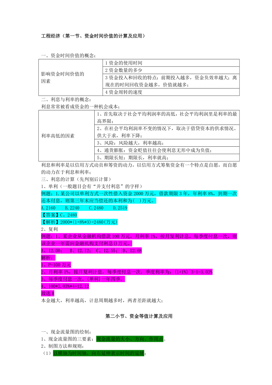 2019一级建造师《建设工程经济》必考知识点总结.docx_第2页