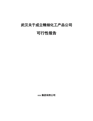 X X关于成立精细化工产品公司报告.docx