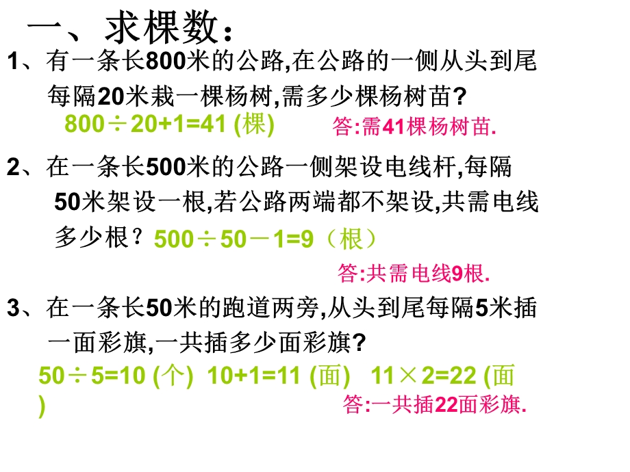 人教版小学四年级数学下册植树问题.ppt_第1页