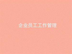 企业员工工作管理制度.ppt