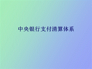 中央银行支付清算体系.ppt