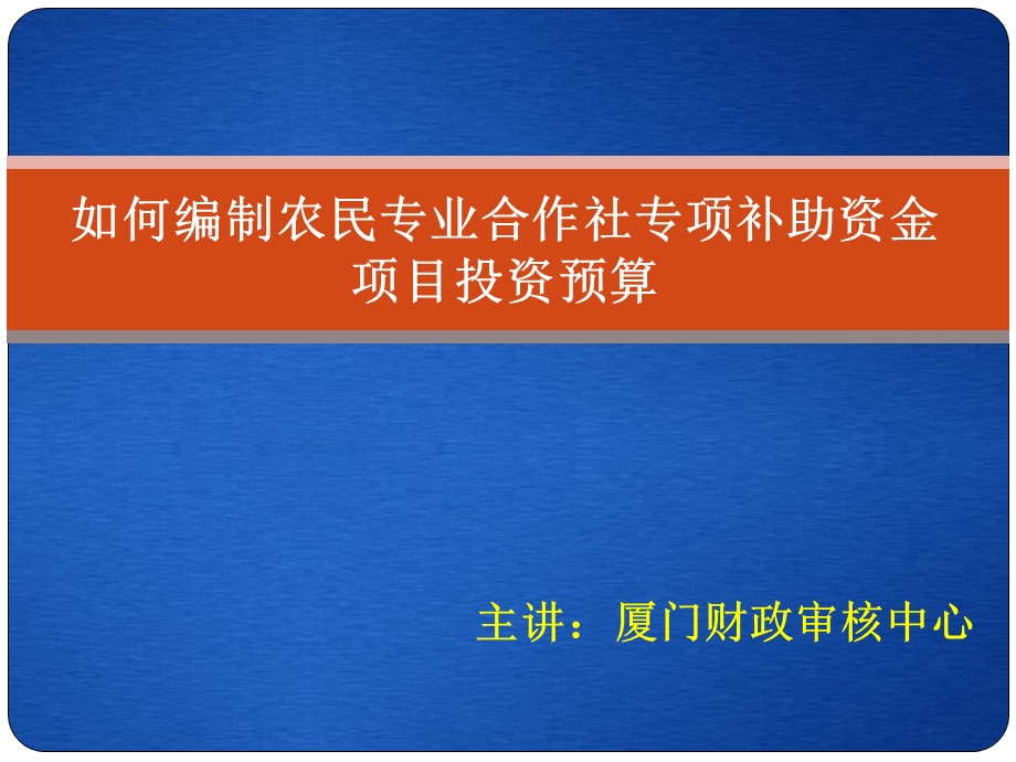 主讲厦门财政审核中心课件.ppt_第1页