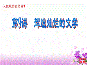 人教版必修三历史第9课《辉煌灿烂的文学》课件.ppt