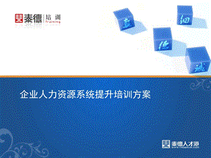 企业人力资源系统提升培训方案.ppt