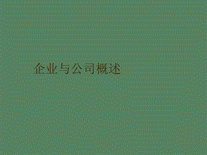 企业与公司法概述.ppt