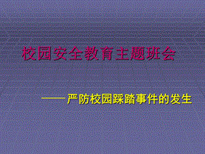 中小学《安全教育-严防学校践踏事故》主题班会.ppt