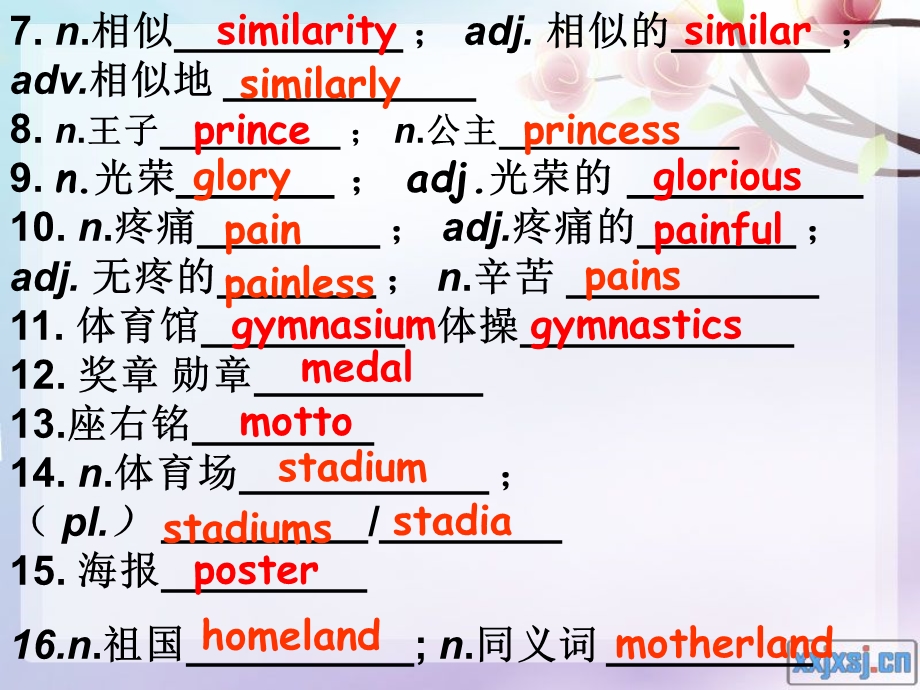 人教版必修二第二单元单词及短语讲解练习.ppt_第3页