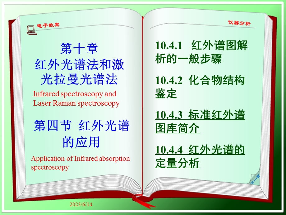 仪器分析大连理工大学104红外光谱的应用.ppt_第1页