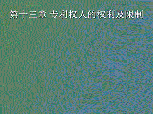 专利权人的权利及限制.ppt