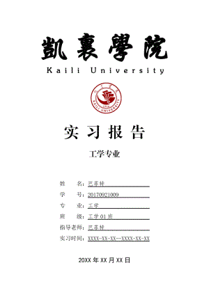 XX学院工学专业实习总结报告范文模板.doc