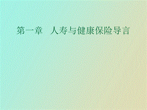 人寿与健康保险导言.ppt