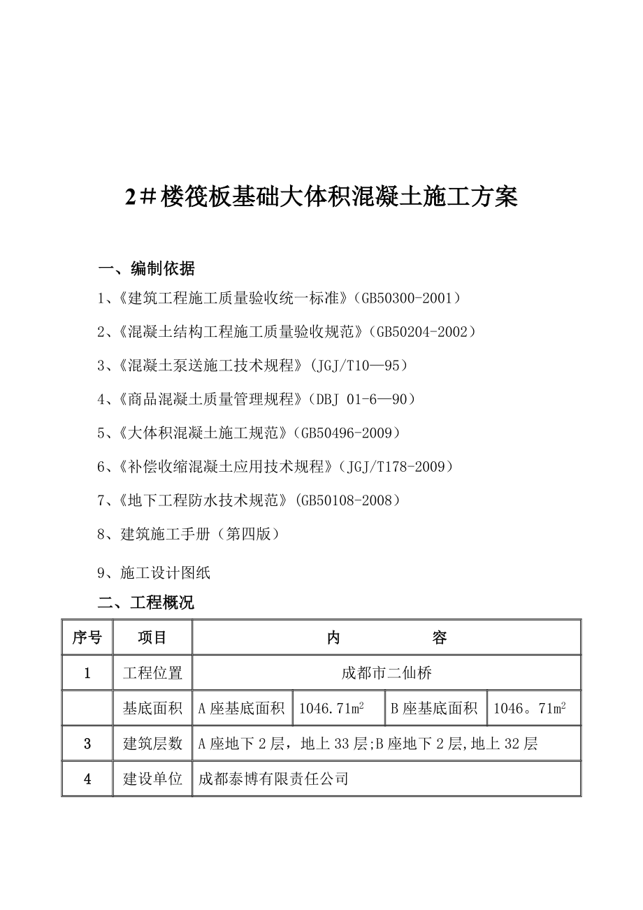 【施工方案】楼筏板大体积砼施工方案(已审批).doc_第2页