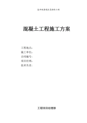 【建筑施工方案】盐井坡应急抢险加固砼护坡工程施工方案.doc