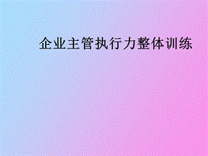 企业主管执行力训练.ppt