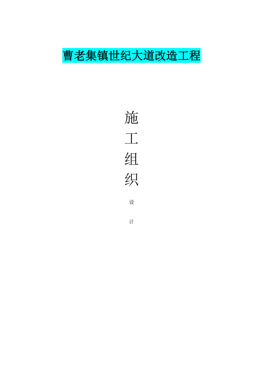 XX大道改造组织设计.docx_第1页