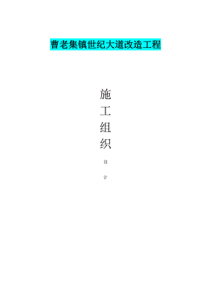 XX大道改造组织设计.docx