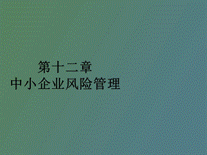 中小企业风险管理.ppt