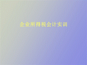 企业所得税会计实训.ppt