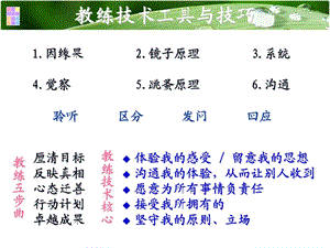 企业教练管理技术经典实用课件：教练核心课程.ppt