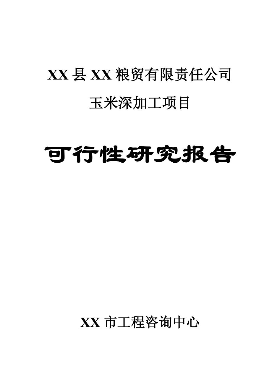 XX县XX粮贸有限责任公司可行性研究报告.doc_第1页