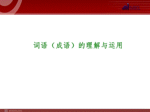 中考语文词语及成语的理解与运用.ppt