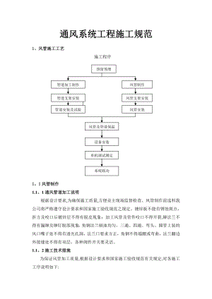 【施工方案】暖通工程通风施工方案.doc