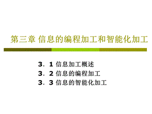 信息的编程加工和智能化加工.ppt