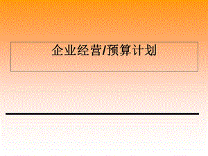 企业经营预算计划.ppt