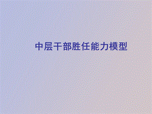 中层干部胜任能力模型.ppt