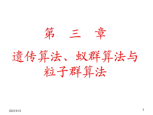 人工智能-第三章-遗传算法、蚁群算法、粒子群算法.ppt