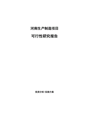 XX生产制造项目研究报告.docx