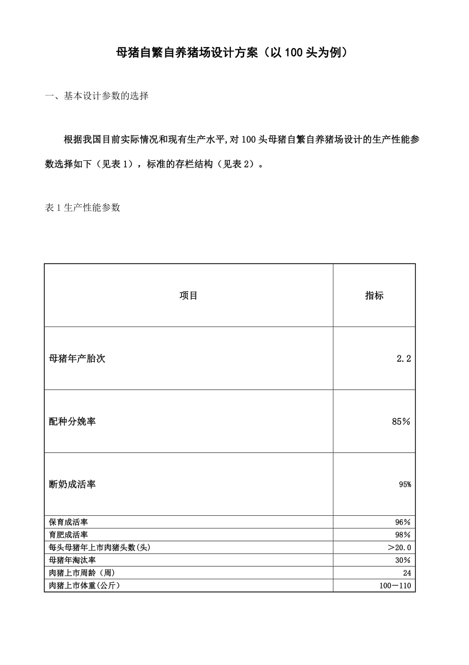 【文档】猪场设计方案百头.doc_第1页