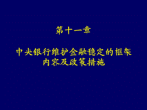 中央银行维护金融稳定的框架内容及政策措施.ppt