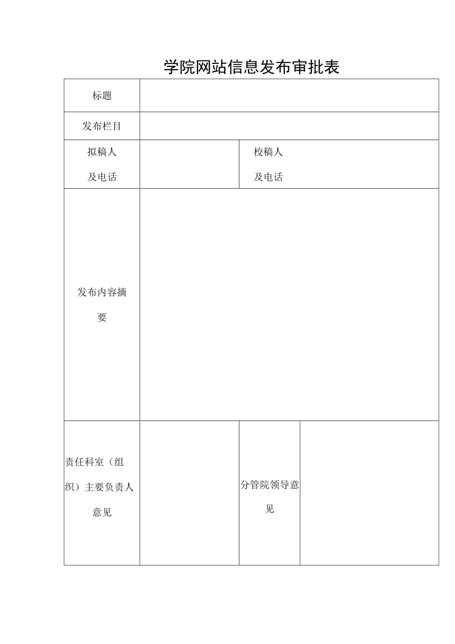 学院网站信息发布审批表.docx_第1页