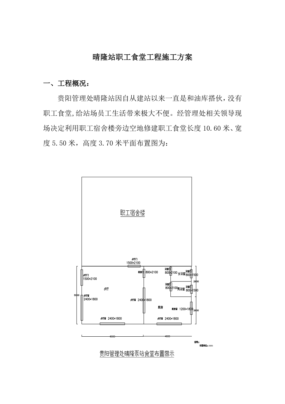 XX职工食堂工程施工方案【建筑施工资料】.doc_第1页