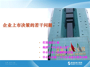 企业上市决策的若干问题.ppt