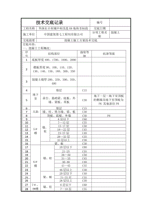 【施工管理】混凝土施工方案技术交底记录.docx