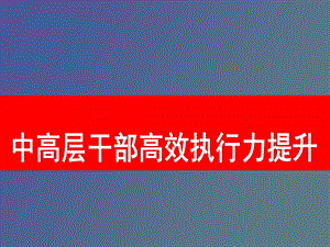 中高层干部高效执行力提升.ppt